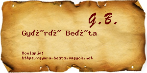 Gyürü Beáta névjegykártya